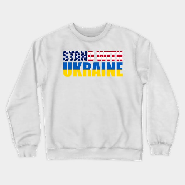 Stand With Ukraine - US/Ukraine Crewneck Sweatshirt by StarsDesigns